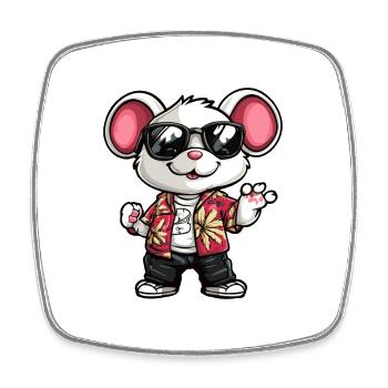 Vacances de la Souris - Magnet carré - blanc - Devant
