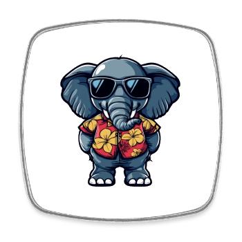 Holiday des Éléphants - Magnet carré - blanc - Devant