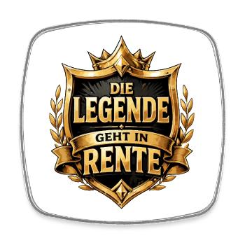 Die Legende geht in Rente - Viereckiger Kühlschrankmagnet - Weiß - Vorne