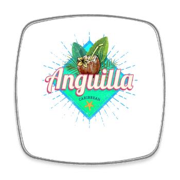 Anguilla in der Karibik Vintage Insel Souvenir - Viereckiger Kühlschrankmagnet - Weiß - Vorne