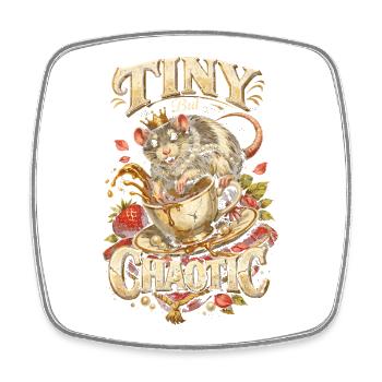 Rat de couleur Rat Fancy Rat House Rat Petit mais chaotique - Magnet carré - blanc - Devant