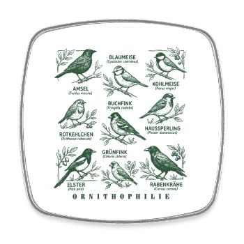 Ornithophilie Vogelarten Ornithologie Vogel - Viereckiger Kühlschrankmagnet - Weiß - Vorne