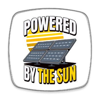 Photovoltaïques solaires – Propulsés par le soleil - Magnet carré - blanc - Devant