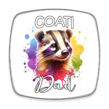 Coati Dad - Magnet carré - blanc - Devant