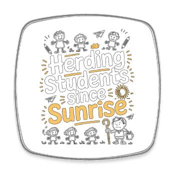 Homeroom Teacher Herding Students Since Educator - Viereckiger Kühlschrankmagnet - Weiß - Vorne