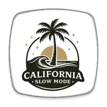 California Slow Mode - Viereckiger Kühlschrankmagnet - Weiß - Vorne