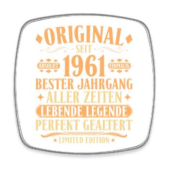 Original 1961 – 65. Geburtstag Legende Vintage - Viereckiger Kühlschrankmagnet - Weiß - Vorne