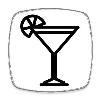 cocktail - Magnet carré - blanc - Devant