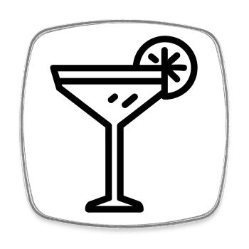 cocktail - Magnet carré - blanc - Devant