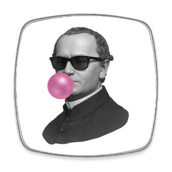 Chewing-gum Gregor Mendel - Magnet carré - blanc - Devant