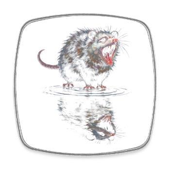 Water Otter Roarer - Square fridge magnet - white - Front