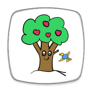 Apfelbaum Baum Natur  Vogel - Viereckiger Kühlschrankmagnet - Weiß - Vorne