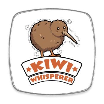 Kiwi Whisperer Neuseeländer Kiwi-Vogel - Viereckiger Kühlschrankmagnet - Weiß - Vorne