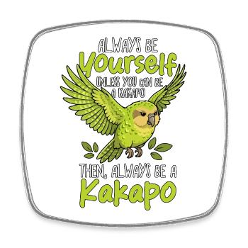Neuseeland – sei immer du selbst, Kakapo - Viereckiger Kühlschrankmagnet - Weiß - Vorne