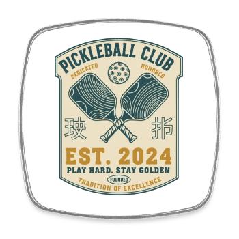 Pickleball Club Est 2024 Funny Player Love - Square fridge magnet - white - Front