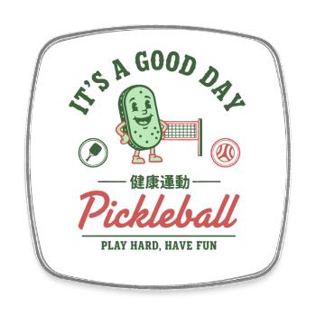Pickleball Funny Player Love Pickleball Court - Square fridge magnet - white - Front