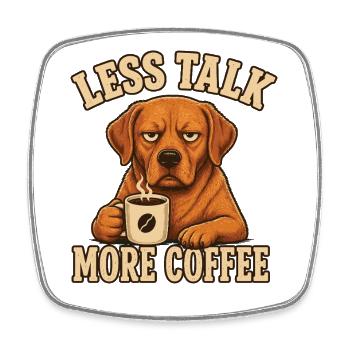 T-shirt Foxred Labrador Coffee Inscription - Magnet carré - blanc - Devant
