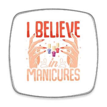 Nail Designer Nail Designer Cosmetics Nail Salon - Square fridge magnet - white - Front