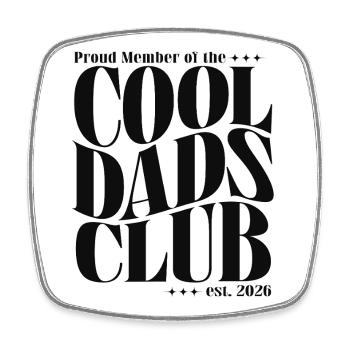 Cool Dads Club - Dad-to-be 2026 Gift - Square fridge magnet - white - Front