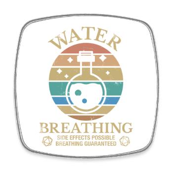 Water Breathing Potion Fantasy RPG - Square fridge magnet - white - Front