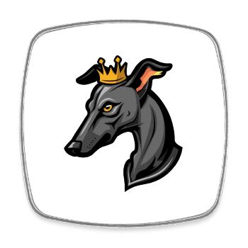 Greyhound Hund Krone - Viereckiger Kühlschrankmagnet - Weiß - Vorne
