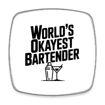 Der beste Barkeeper der Welt - Viereckiger Kühlschrankmagnet - Weiß - Vorne