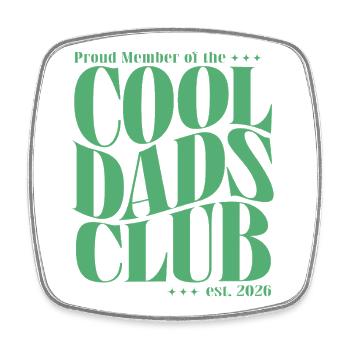 Cool Dads Club - Dad-to-be 2026 Gift - Square fridge magnet - white - Front