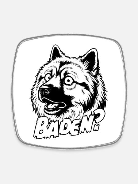 Eurasier | Baden ? | Hintergrund Weiß - Viereckiger Kühlschrankmagnet - Weiß