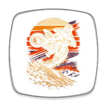 Dirtbike Dirt Bike Motocross - Square fridge magnet - white - Front