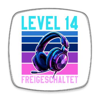 14. Geburtstag Junge Mädchen Gaming Level 14 Jahre - Viereckiger Kühlschrankmagnet - Weiß - Vorne