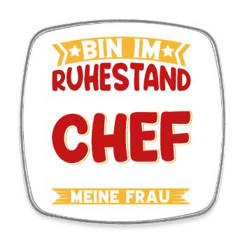 Ruhestand Chef Meine Frau - Viereckiger Kühlschrankmagnet - Weiß - Vorne