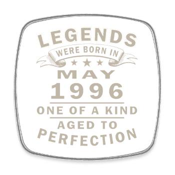 May 1996 Vintage Birthday Gift - Square fridge magnet - white - Front