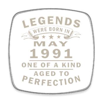 May 1991 - Square fridge magnet - white - Front