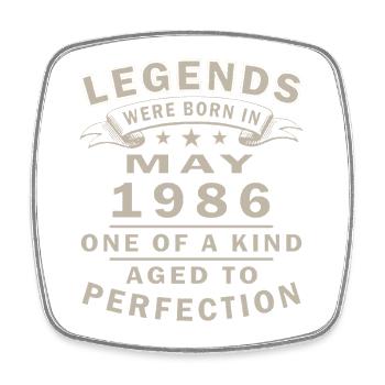 Mai 1986 Vintage-Geburtstagsgeschenk - Viereckiger Kühlschrankmagnet - Weiß - Vorne