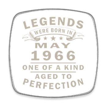 Birthday Present May 1966 - Square fridge magnet - white - Front
