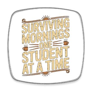 Homeroom Teacher Surviving Mornings Class Advisor - Square fridge magnet - white - Front