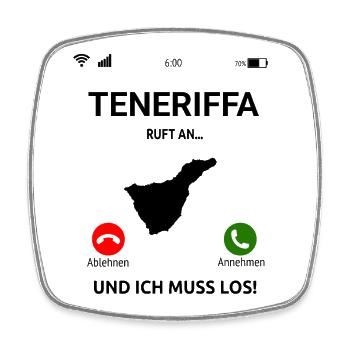 Teneriffa Ruft An Urlaub Kanaren Reise - Viereckiger Kühlschrankmagnet - Weiß - Vorne