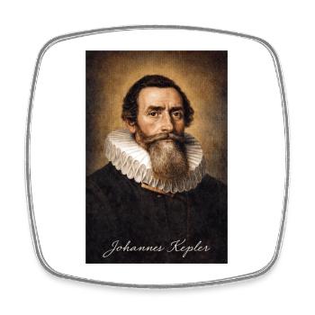 Portrait de Johannes Kepler - Magnet carré - blanc - Devant