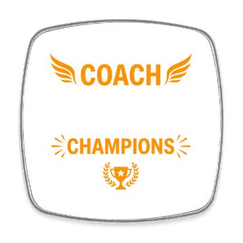 Je suis coach, former des champions - Magnet carré - blanc - Devant