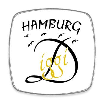 Hamburg Diggi Anker Moin - Viereckiger Kühlschrankmagnet - Weiß - Vorne