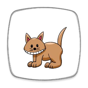 Chat drôle Chats Enfants Enfant - Magnet carré - blanc - Devant