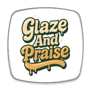 Glaze & Praise | Ceramic pottery - Square fridge magnet - white - Front