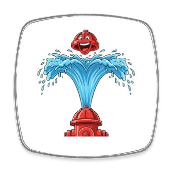 Heart bubbles from hydrant - Square fridge magnet - white - Front