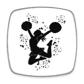 Cheerpom pom girls Mom Cheerleading - Magnet carré - blanc - Devant