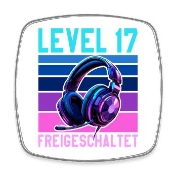 17. Geburtstag Junge Mädchen Gamer Level 17 Jahre - Viereckiger Kühlschrankmagnet - Weiß - Vorne