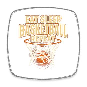 Eat Sleep Basketball Repeat - Square fridge magnet - white - Front