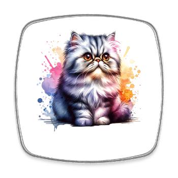 Cadeau du chat persan - Magnet carré - blanc - Devant