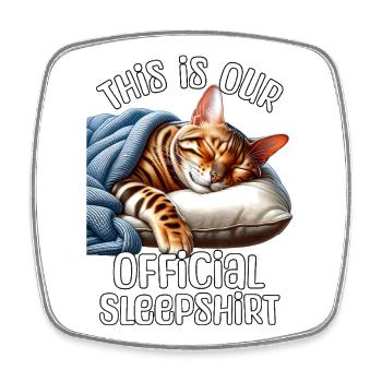 Bengalkatze Schlafshirt - Viereckiger Kühlschrankmagnet - Weiß - Vorne