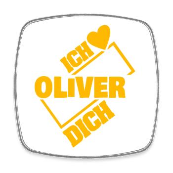 Cher Oliver, - Magnet carré - blanc - Devant