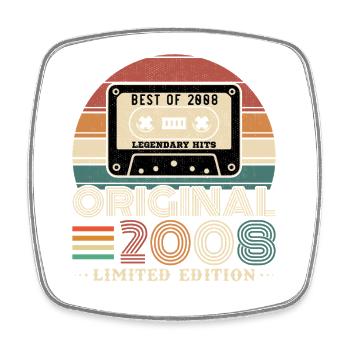 Originales Vintage-Geburtstagsgeschenk 2008 - Viereckiger Kühlschrankmagnet - Weiß - Vorne
